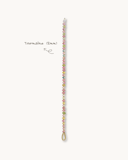 Handwoven, Rainbow, Tourmaline Bracelet, Radiant Luck