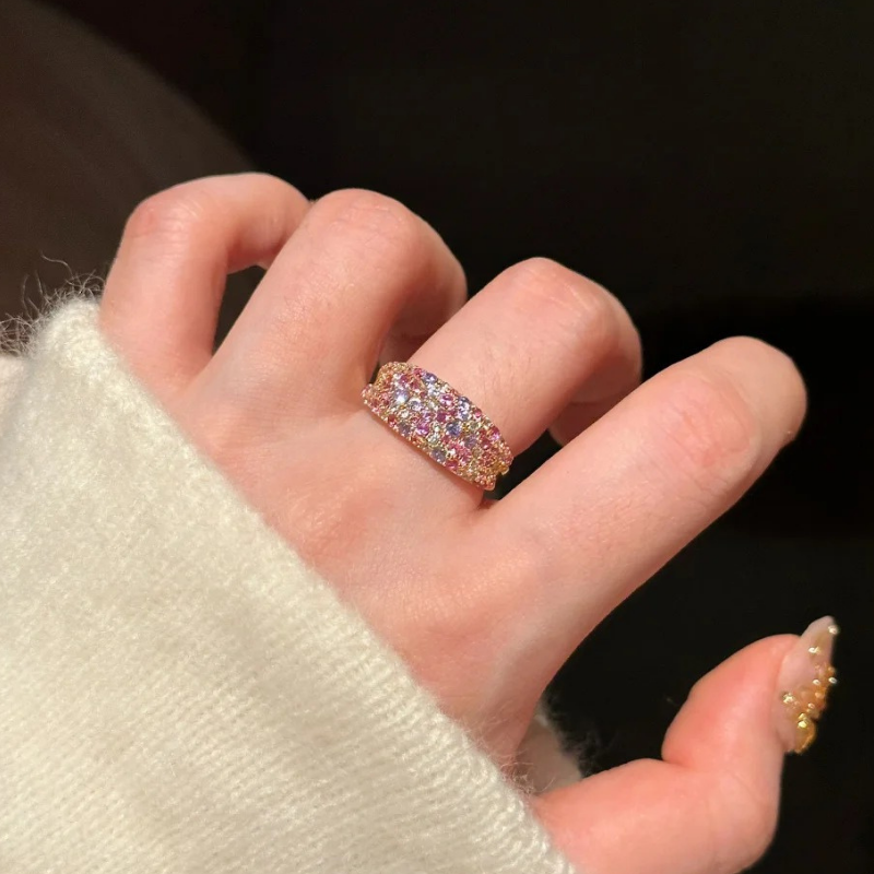 Gold-Plated 925 Silver｜ Colorful Galaxy Ring
