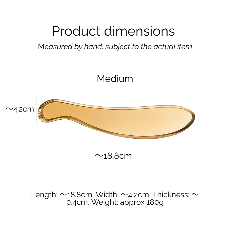 Brass Gua Sha Tool - Professional TCM Face & Body Scraper for Energy Flow