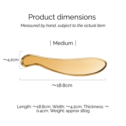 Brass Gua Sha Tool - Professional TCM Face & Body Scraper for Energy Flow