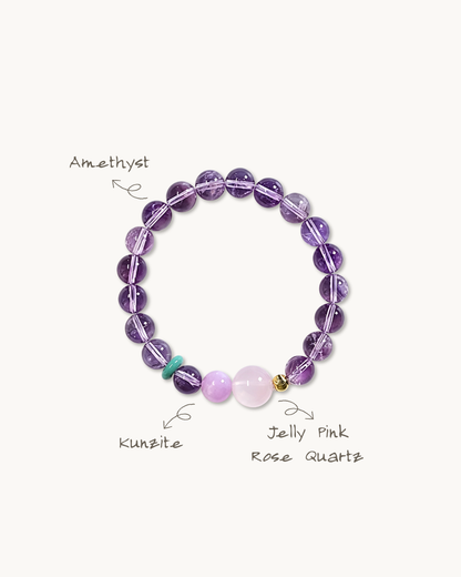 Purple Begonia, Amethyst Bracelet, Grow Your Connections