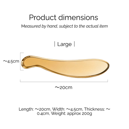 Brass Gua Sha Tool - Professional TCM Face & Body Scraper for Energy Flow