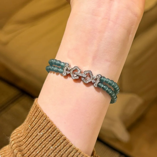 Gold-Plated 925 Silver｜Chalcedony Beaded Bracelet