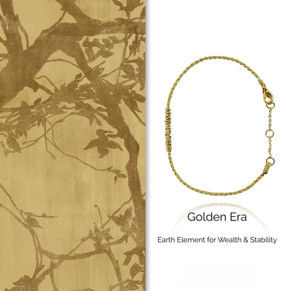 Bracelet | Five Elements Cord – Golden Era —— Wealth & Stability for Earth Element