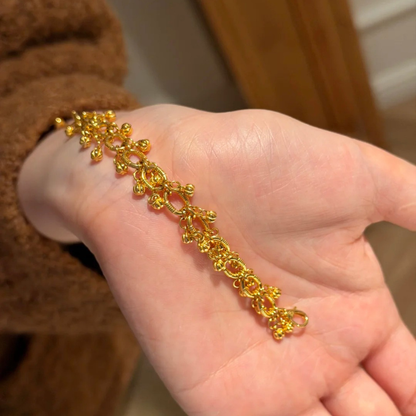 Gold-Plated 925 Silver｜Bountiful Little Pumpkin Bracelet - Gold Chain with Bell for Harvest Luck & Joy