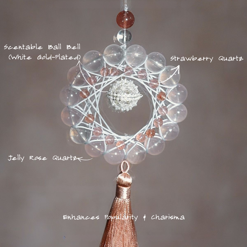 Charm Pendant｜Rose & Strawberry Quartz, Boost Love & Graceful Charm