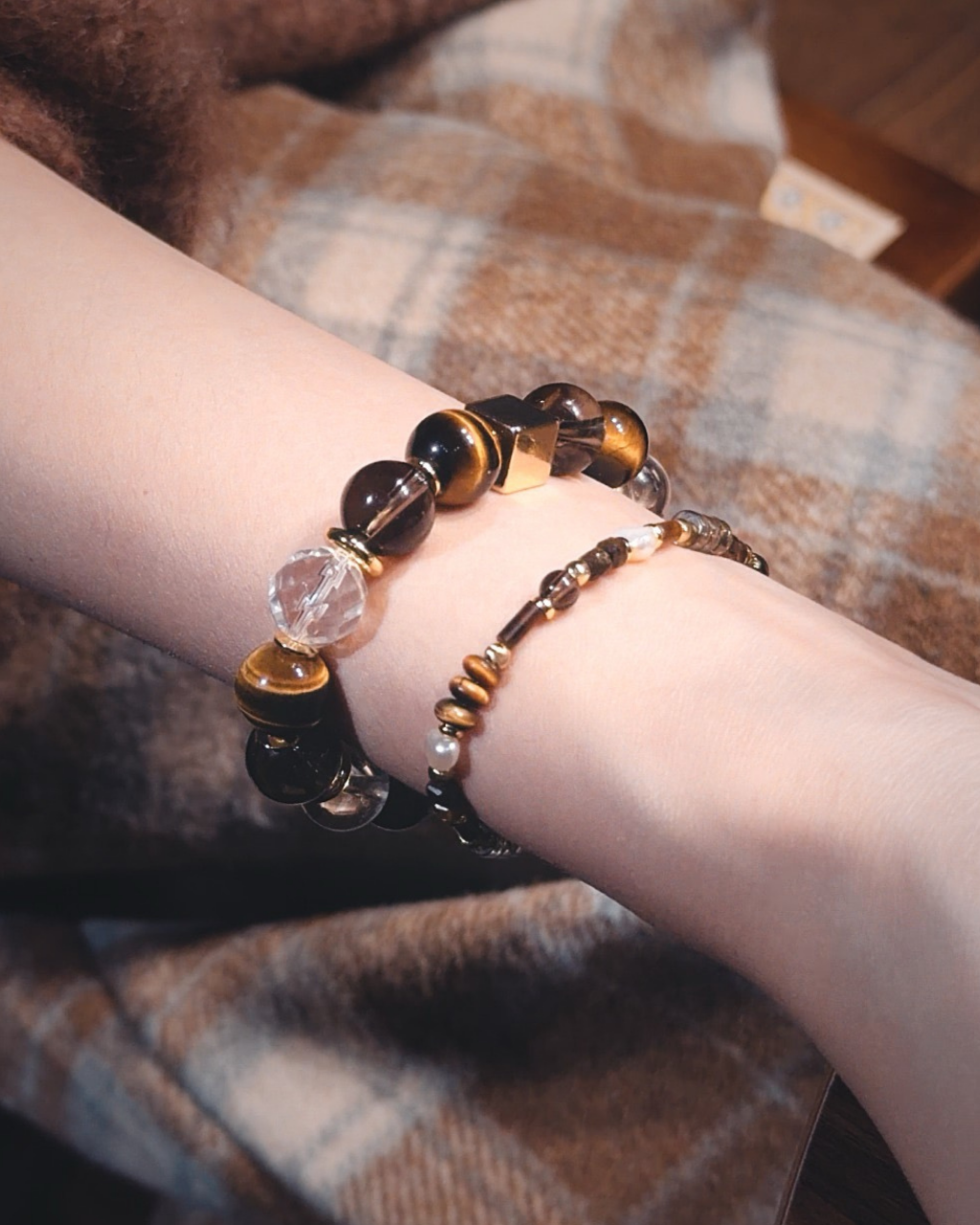 Four-Way Fortune, Tiger Eye & Clear Quartz Bracelet, Attract Wealth