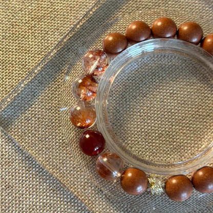 Herbal Incense Bracelet｜"Passion & Vitality", Transparent Red Phantom & Red Agate, Various Herbal Recipes Available