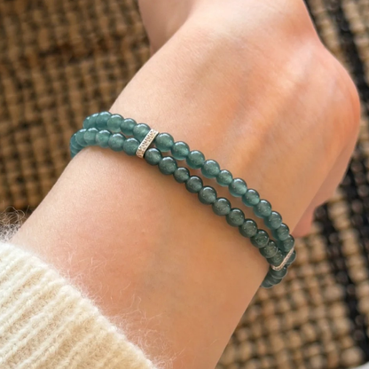 Gold-Plated 925 Silver｜Chalcedony Beaded Bracelet