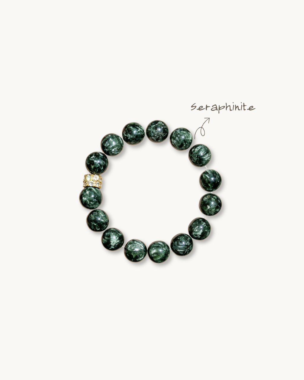 Lucky Bloom, Green Serpentine Bracelet, Clear Negativity