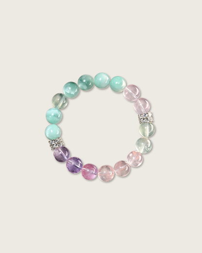 Verdant Bloom, Fluorite & Prehnite Bracelet, Clear Your Mind