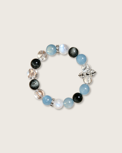 Tidal Cove, Hawk's Eye & Aquamarine Bracelet, Clear Your Energy