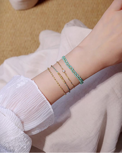 Handwoven, Rainy Glade, Turquoise Bracelet, Shield Your Energy