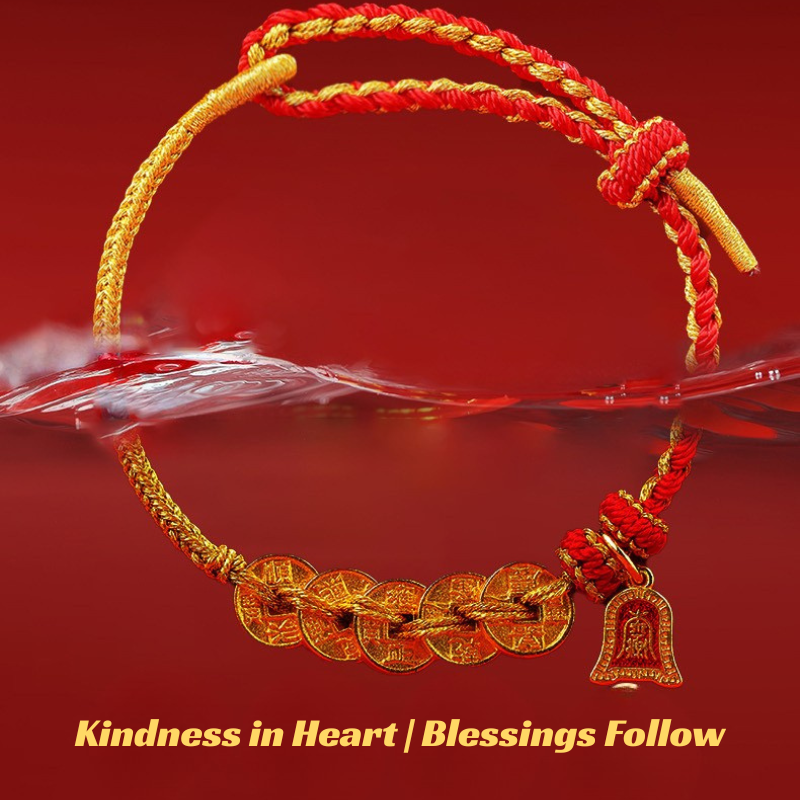 Red String Bracelet｜2026 Five Emperor Coins - Wealth, Protection & Feng Shui Luck
