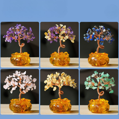 Rose Quartz Feng Shui Tree For Love - Harmony & Relationship Planter