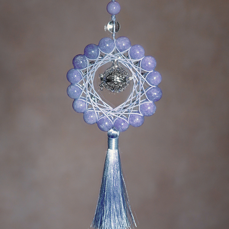 Charm Pendant｜Lilac Chalcedony & Clear Quartz, Calm Mind & Purify Aura