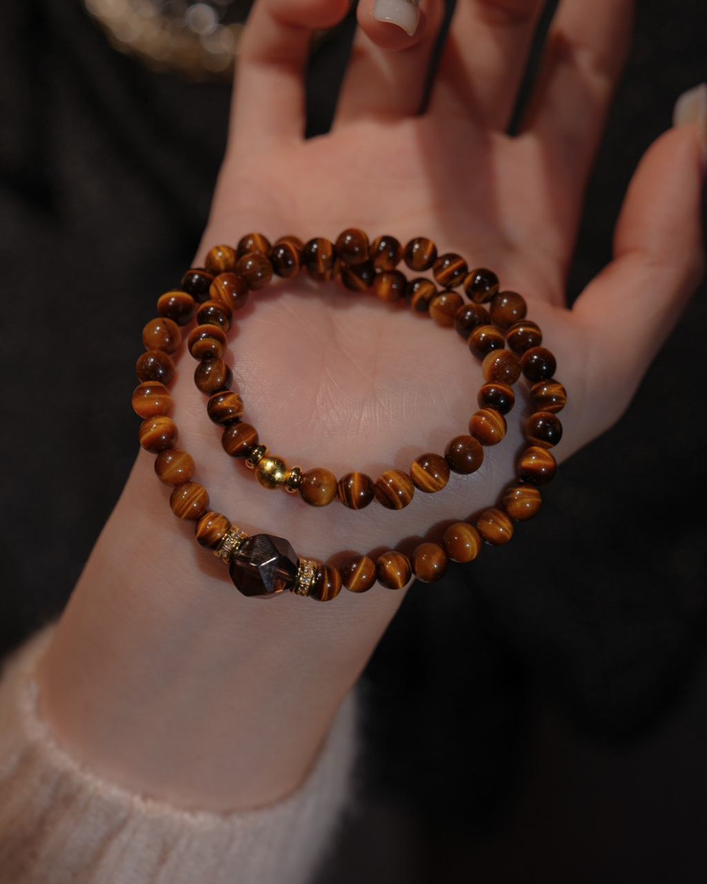 Caramel Amber, Multi-Wrap Tiger Eye Bracelet, Ground & Grow