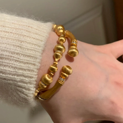 Gold-Plated 925 Silver｜Bamboo Joint Gourd Detachable Bangle