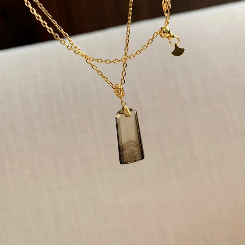 Gold-Plated 925 Silver｜Ink Wash Agate Necklace & Bracelet