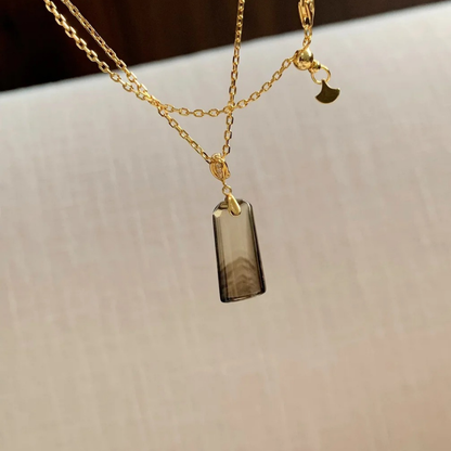 Gold-Plated 925 Silver｜Ink Wash Agate Necklace & Bracelet