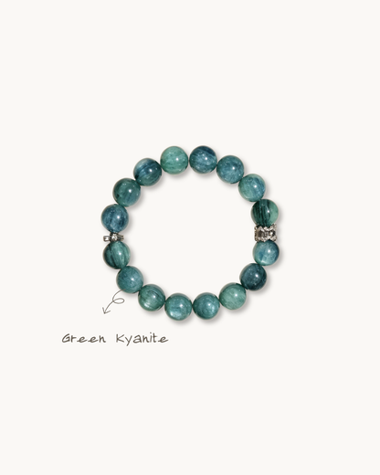 Verdant Stream, Green Kyanite Bracelet, Boost Your Intuition