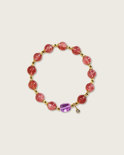Rose Garden, Strawberry Quartz Bracelet, Bring Love Closer