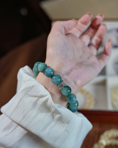 Verdant Stream, Green Kyanite Bracelet, Boost Your Intuition