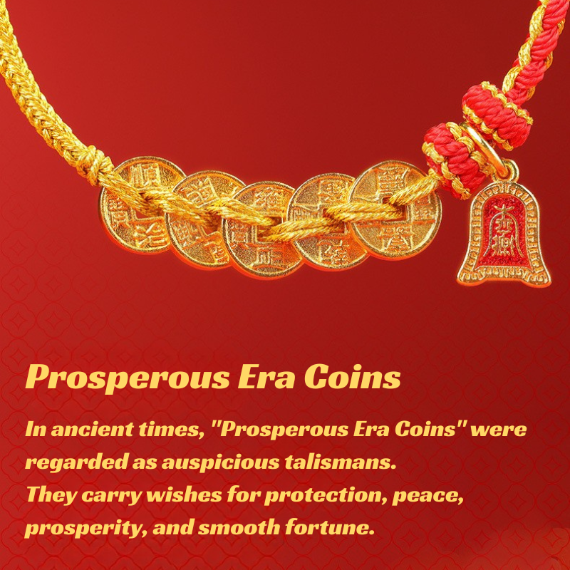 Red String Bracelet｜2026 Five Emperor Coins - Wealth, Protection & Feng Shui Luck