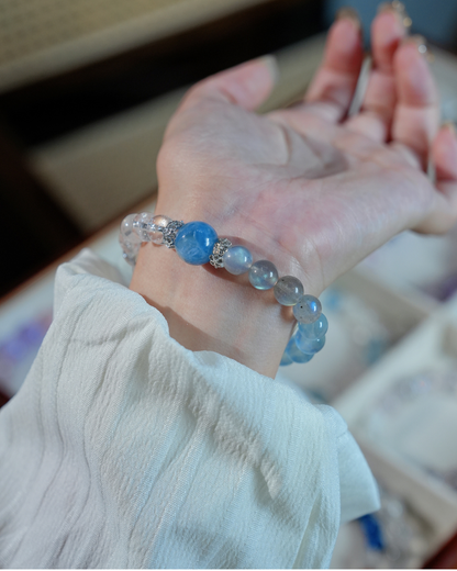 Misty Blue, Moonstone & Aquamarine Bracelet, Soothe Your Heart