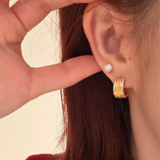 Gold-Plated 925 Silver｜ Wheat Ear Stud Earrings