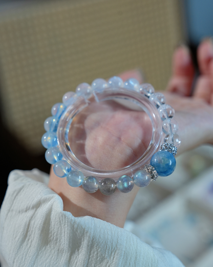 Misty Blue, Moonstone & Aquamarine Bracelet, Soothe Your Heart