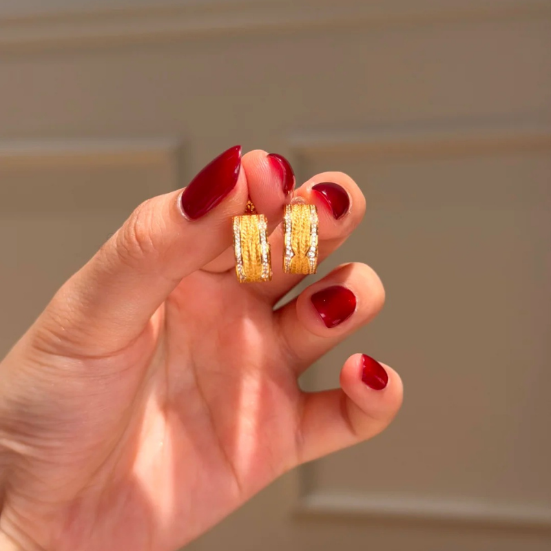 Gold-Plated 925 Silver｜ Wheat Ear Stud Earrings