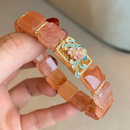Gold-Plated 925 Silver｜Oriental Lotus Pond Motif Bracelet – Blessings of Purity