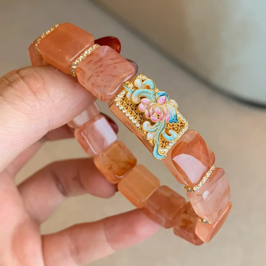 Gold-Plated 925 Silver｜Oriental Lotus Pond Motif Bracelet – Blessings of Purity