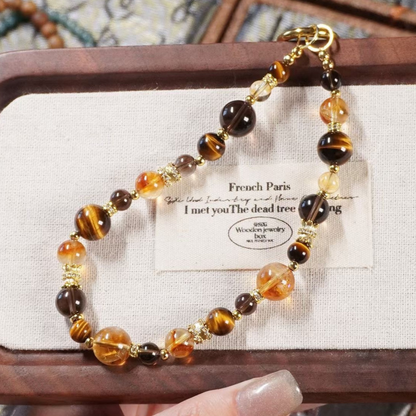 Phone Strap | Golden Fortune – Yellow Tiger Eye & Yellow Quartz for Wealth & Confidence
