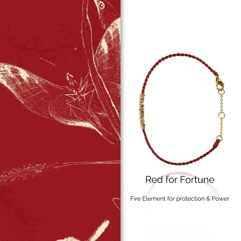 Bracelet | Five Elements Cord – Red for Fortune —— Protection & Power for Fire Element