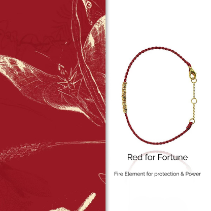 Bracelet | Five Elements Cord – Red for Fortune —— Protection & Power for Fire Element