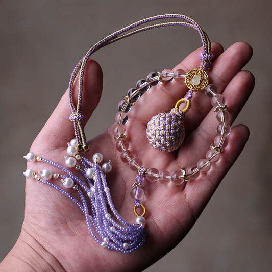 Wish-Fulfilling Sphere in Crystal Bead Halo | Song Jin Embroidery Orb Charm