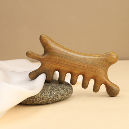 Massage Comb | Coral-Shaped - Natural Green Sandalwood Multi-Functional Comb