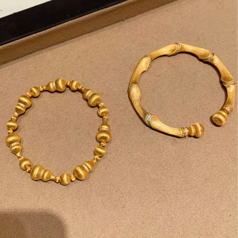 Gold-Plated 925 Silver｜Full Gourd Bangle