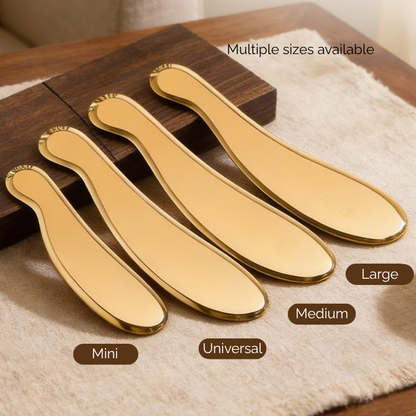 Brass Gua Sha Tool - Professional TCM Face & Body Scraper for Energy Flow