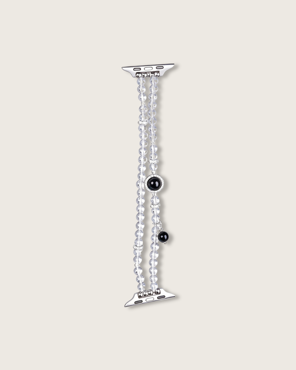 Clear Guardian, Obsidian & Clear Quartz Watch Band, Shield Your Energy