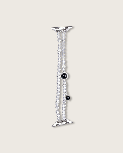 Clear Guardian, Obsidian & Clear Quartz Watch Band, Shield Your Energy