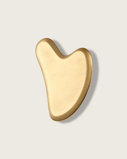 Heart-Shaped Gua Sha Board - Brass, For Face & Body