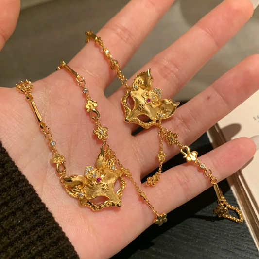 Gold-Plated 925 Silver｜Nine-Tailed Fox Bracelet - Talisman of Charm, Wisdom & Mysterious Blessings