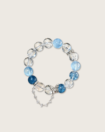 Salt Lake, White Azeztulite & Aquamarine Bracelet, Clear Your Mind