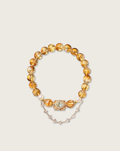 Golden Way, Citrine & Pearl Bracelet, Attract Wealth