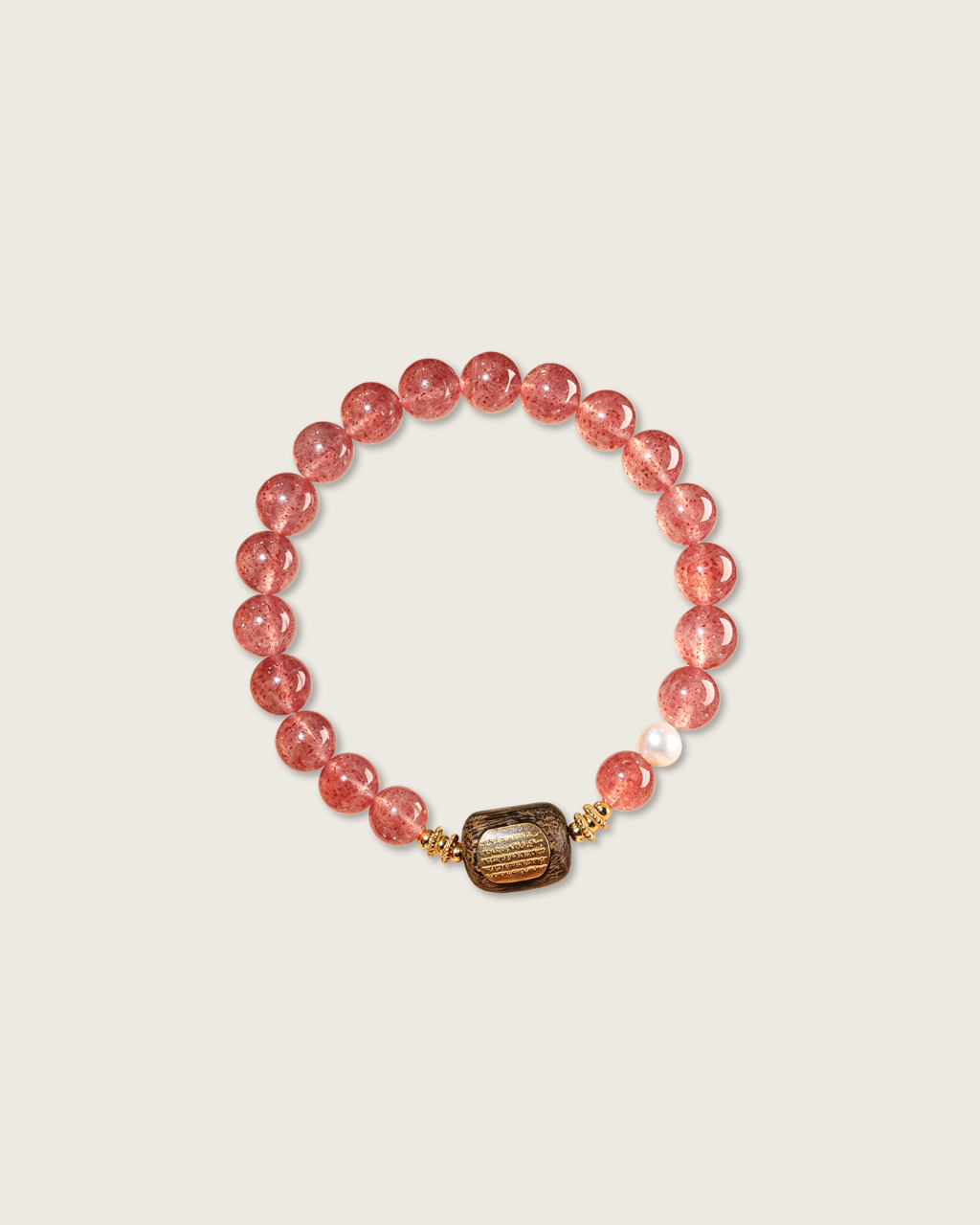 Strawberry Coconut, Strawberry Quartz Bracelet, Attract Love & Luck