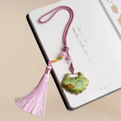 Ruyi Lock Amulet Charm | Chinese Embroidery Song Jin Protective Symbol