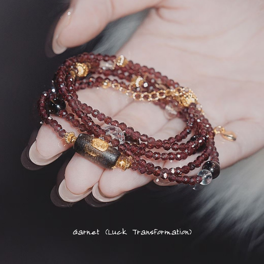 Multi-wrap Bracelet｜"Nine Turns Exquisite" Garnet for Luck & Vitality